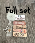 "All Bodies Deserve Equal Healthcare" Badge Reel | Inclusive Retractable ID Holder