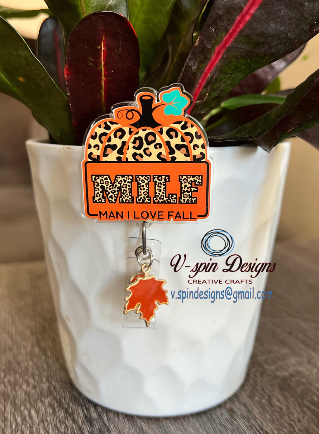 "MILF: Man I Love Fall" Badge Reel | Funny Fall Retractable Acrylic ID Holder