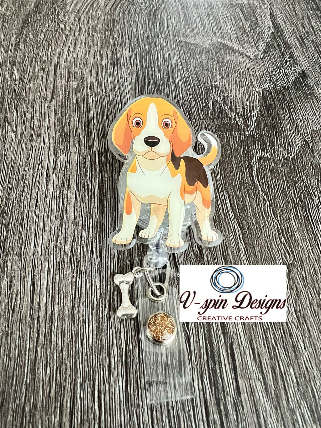 Beagle puppy dog Badge reel/ID Holder card holder/nurse/teachers/dog badge reels