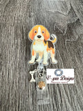 Beagle puppy dog Badge reel/ID Holder card holder/nurse/teachers/dog badge reels
