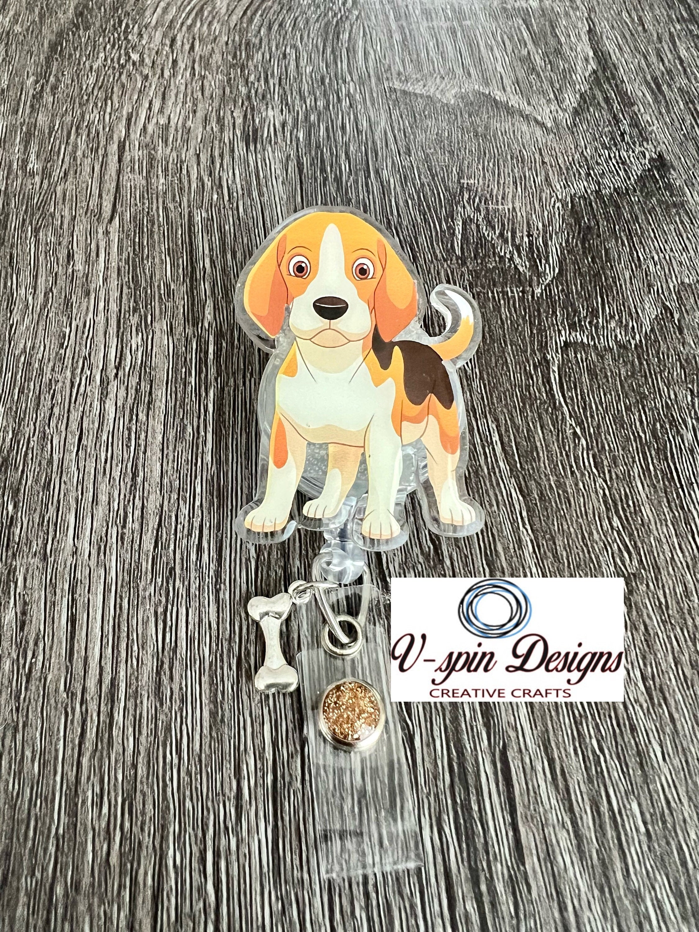 Beagle puppy dog Badge reel/ID Holder card holder/nurse/teachers/dog badge reels