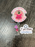 Wonderful Girl Badge Reel - Funny ID Holder for Nurse/Teacher