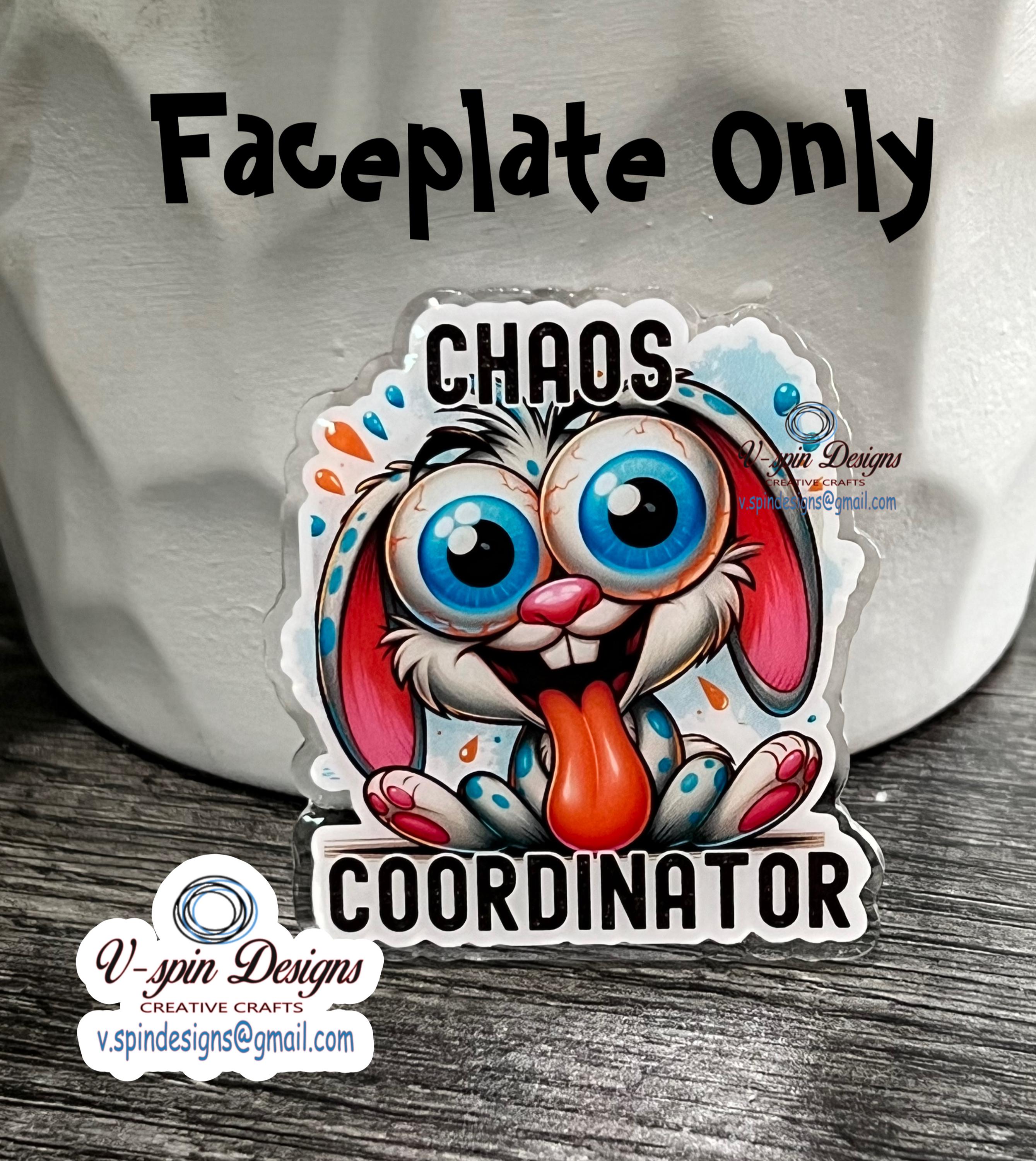 Chaos Coordinator Bunny Badge reel/ID Holder card holder/nurse/teachers/fun/silly