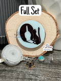 Funny Cat Shadow Badge Reel | Retractable Acrylic ID Holder