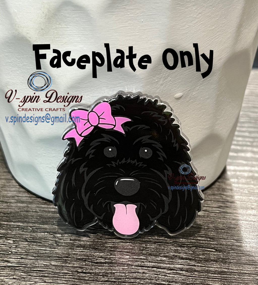 Black Doodle Girl dog Badge reel/ID Holder/card holder/nurses/teachers/students/dogs