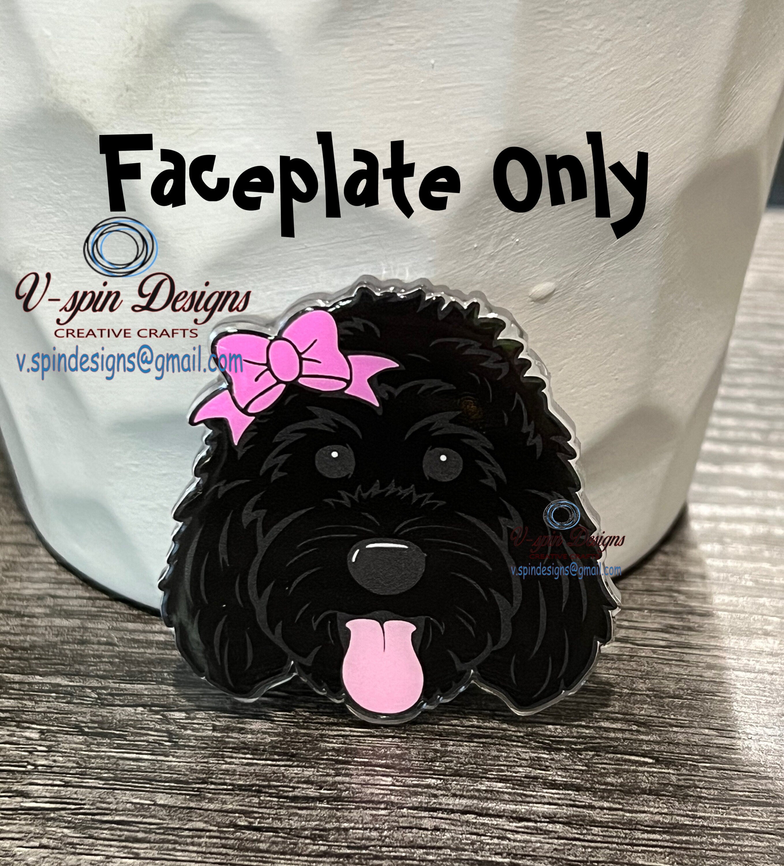 Black Doodle Girl dog Badge reel/ID Holder/card holder/nurses/teachers/students/dogs