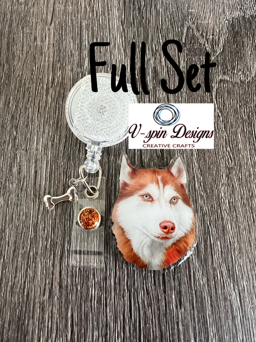 Husky dog Badge reel/ID Holder card holder/nurse/teachers/dogs