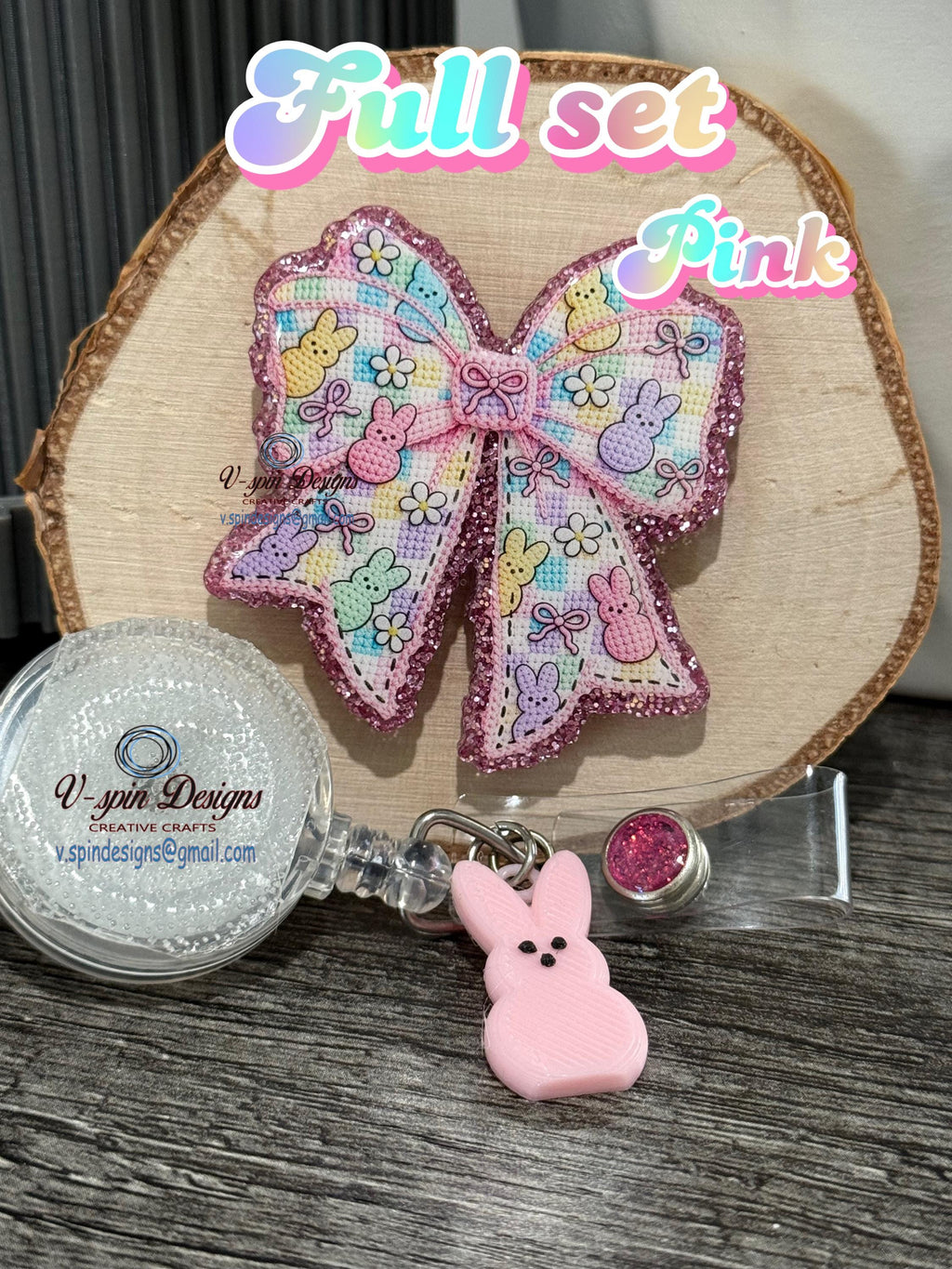 Easter Bow badge reel/ID Holder/Easter badge reels/holiday badge reel gifts