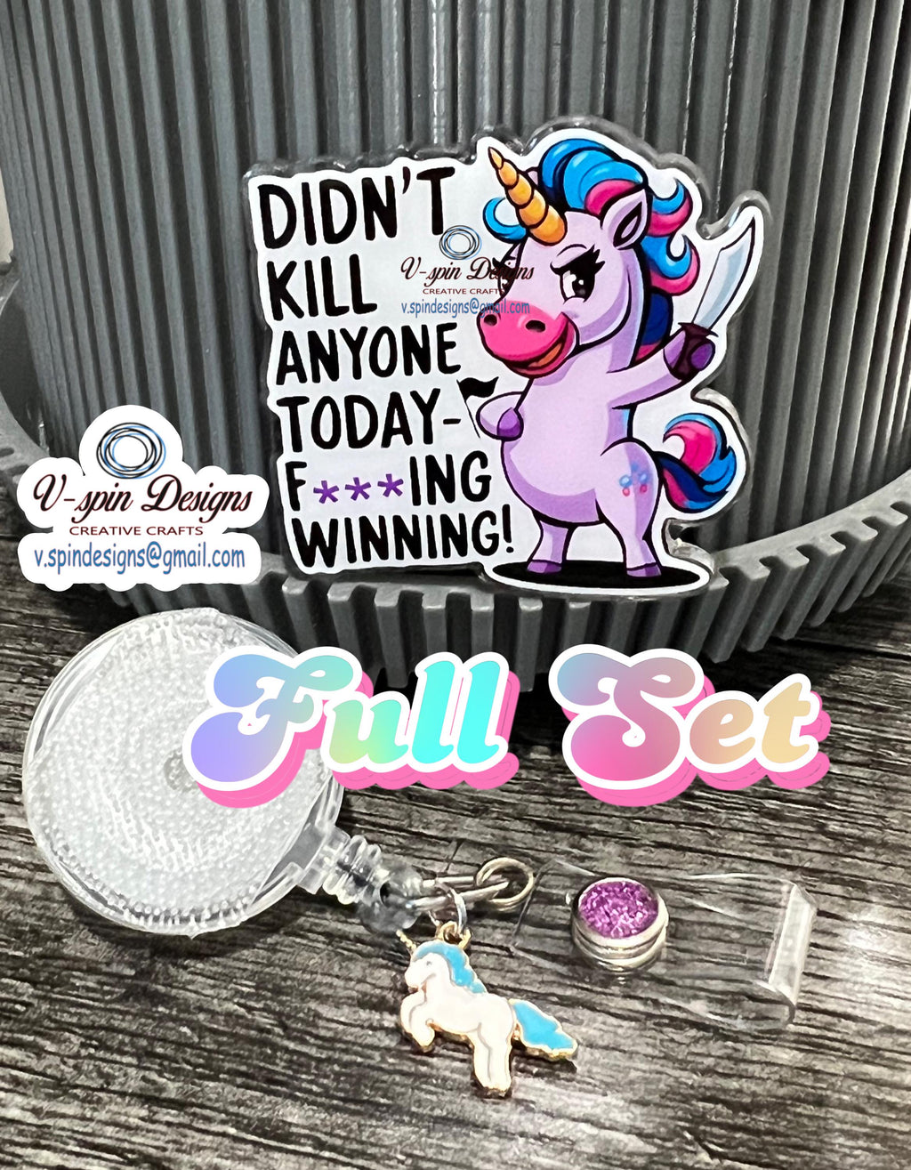 Funny Unicorn Badge Reel: Retractable ID Holder for Nurses & Teachers