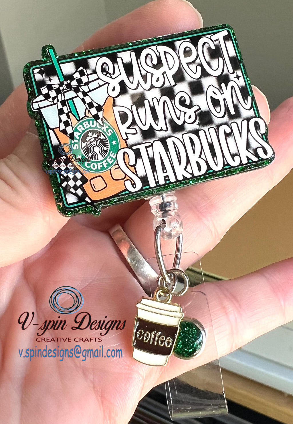Funny “Suspect Runs” badge reel/ID Holder/nurses/teachers/students/coffee badge reels