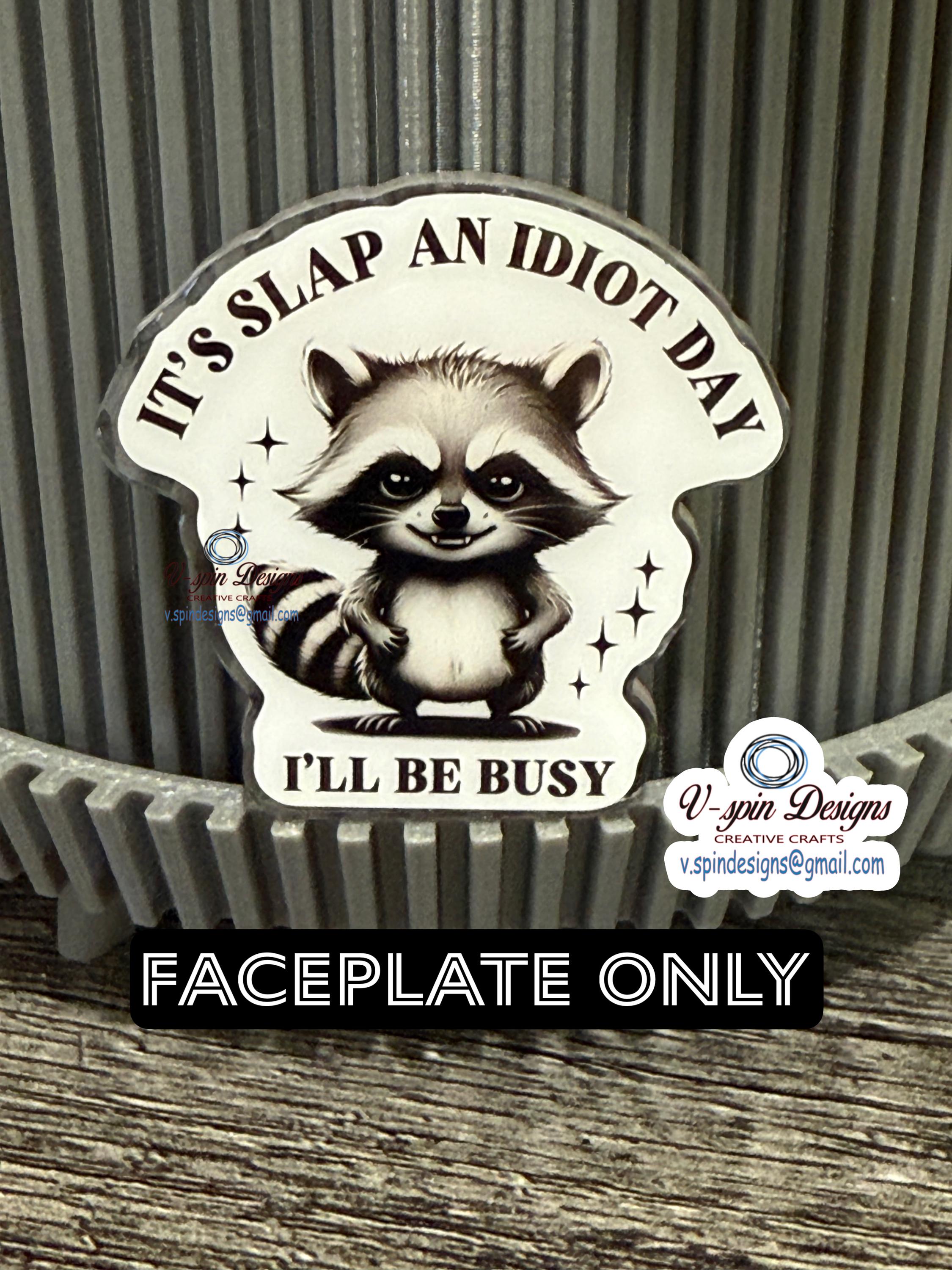 Racoon slap an idiot day Badge reel/ID Holder card holder/nurse/teachers/fun/silly badge reels