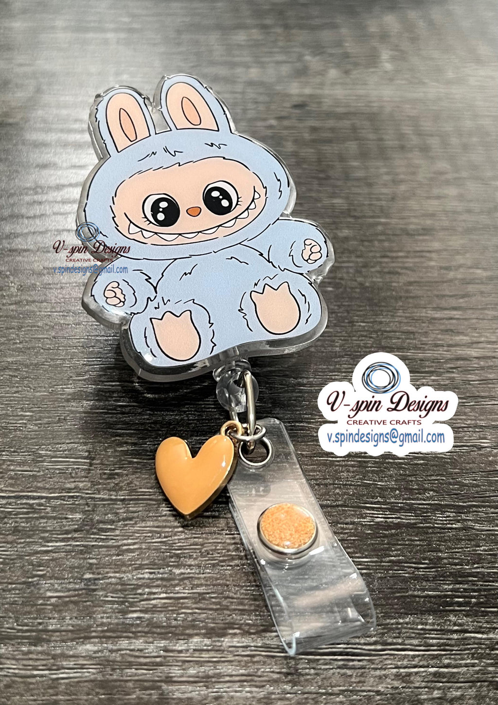Cute "Have a Seat" Little Monsters Badge Reel | Retractable Acrylic ID Holder