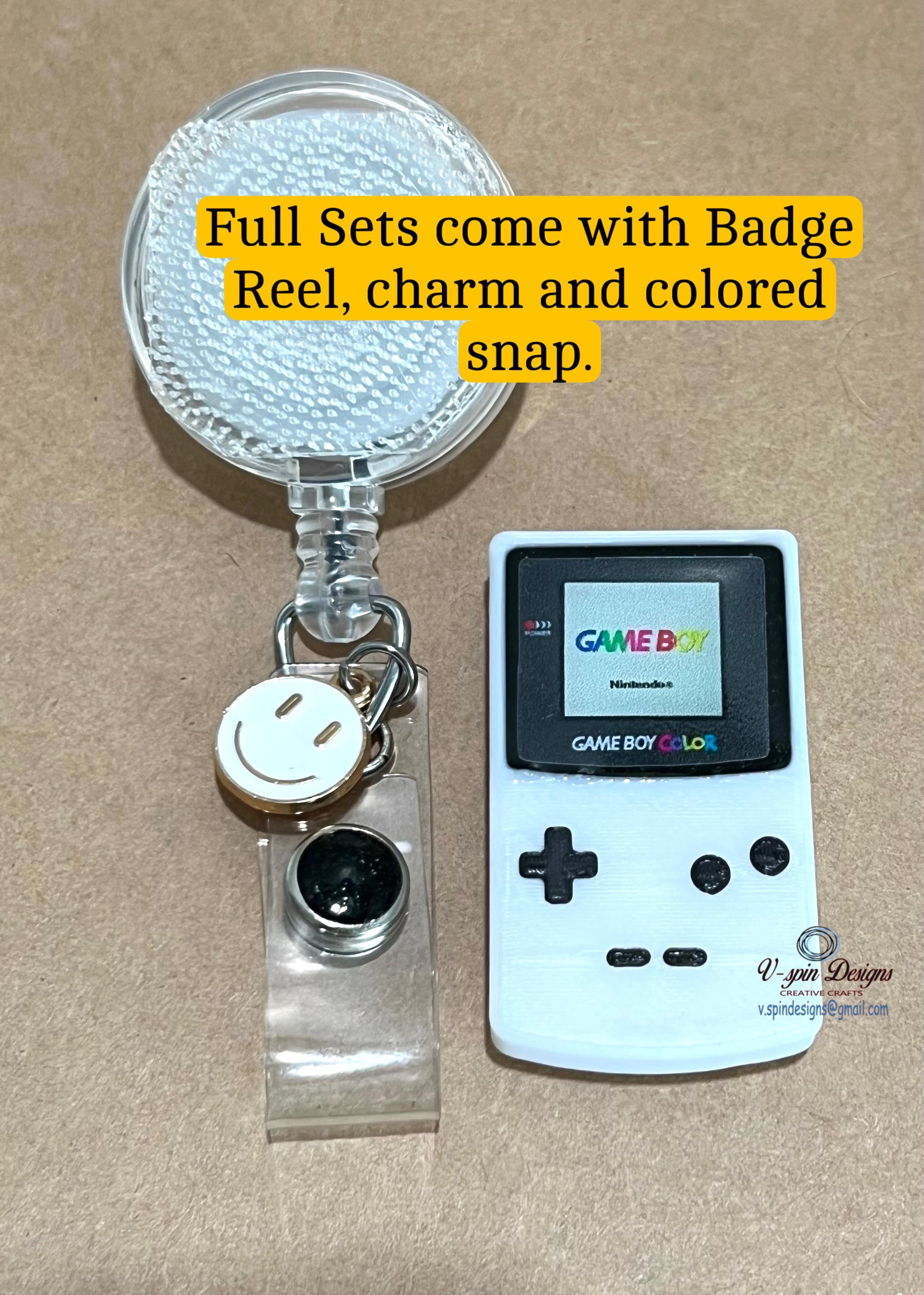Old School Handheld Game Badge Reel | 3D Printed Retractable ID Holder for Gamers