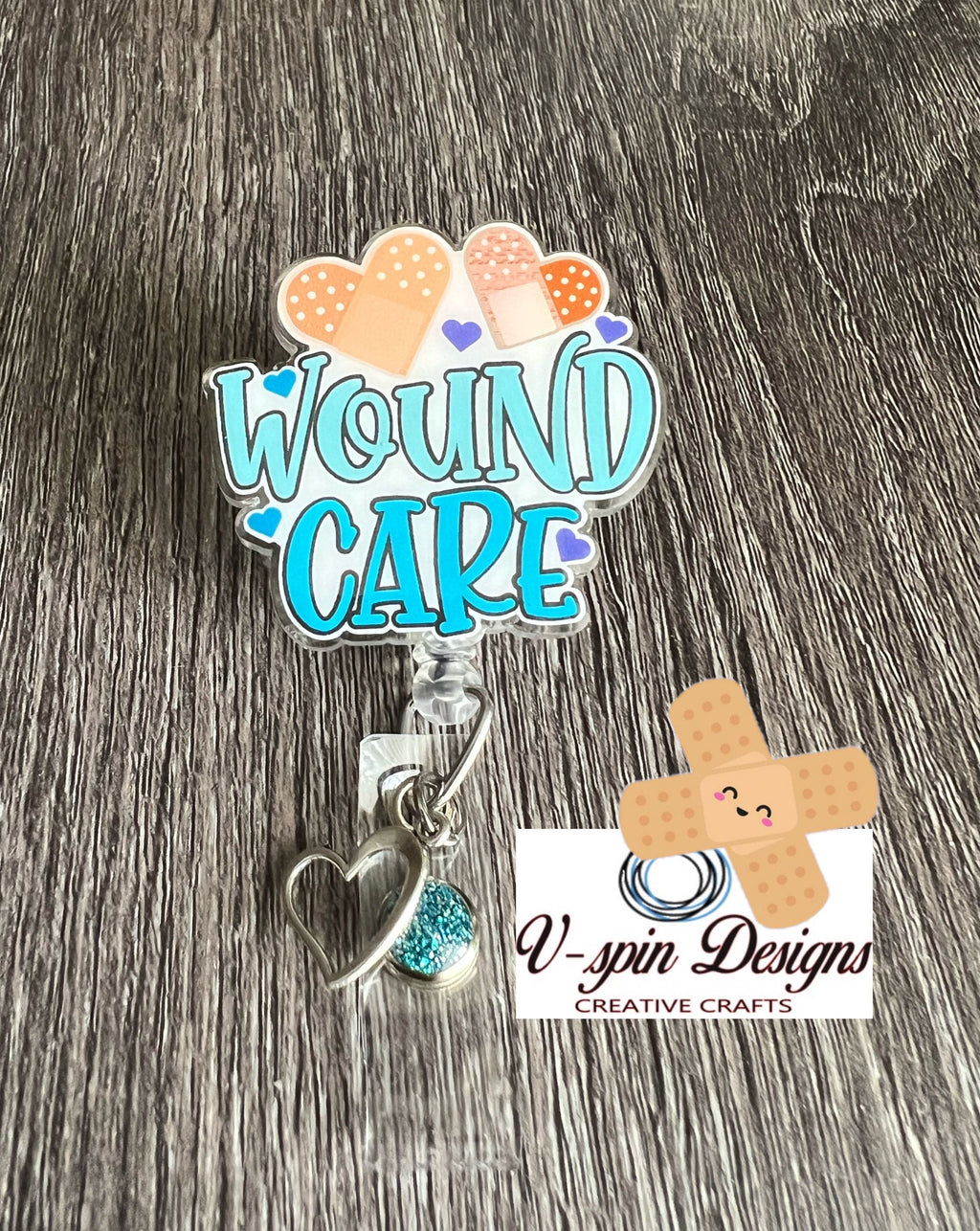 Wound Care Badge Reel | Retractable Acrylic ID Holder for Healthcare Professionals