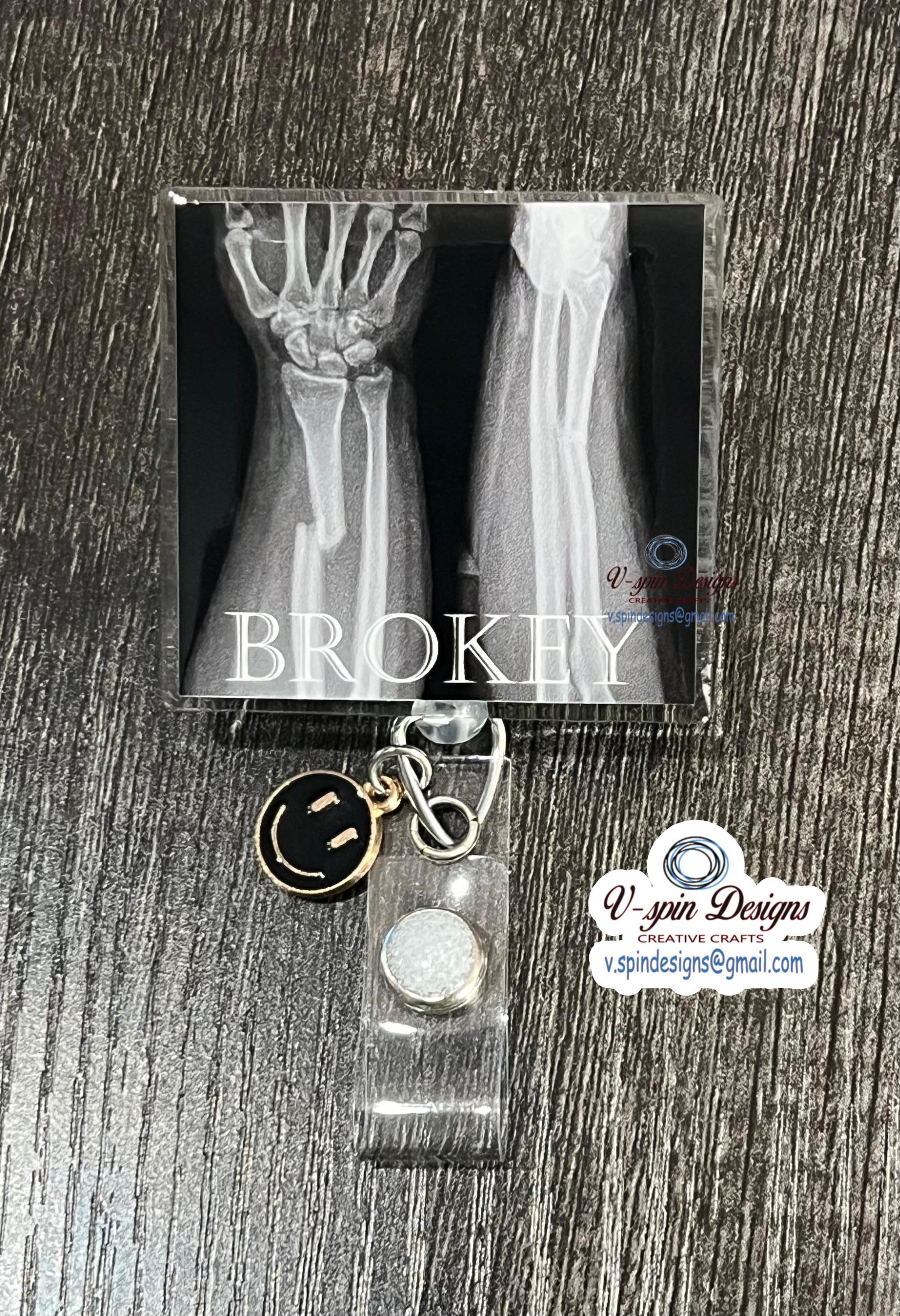 Brokey X-Ray Badge Reel: Funny Retractable ID Holder