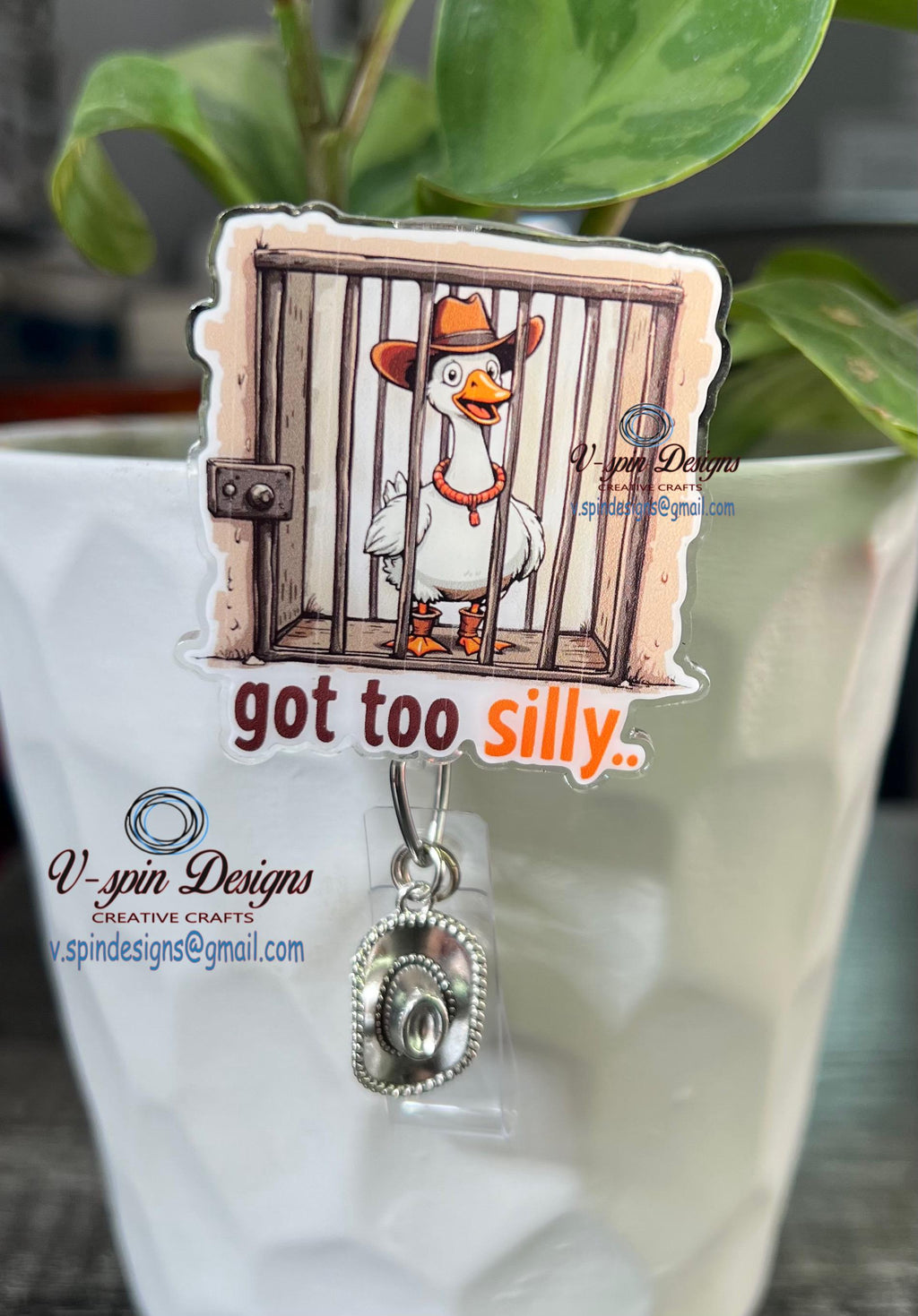 Silly Goose Jailed “Got Too Silly” Badge reel/ID Holder/nurse badge reels/funny badge reels