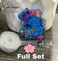 Cute & Creepy Blue Stalking Tiger Badge Reel | Retractable Acrylic ID Holder