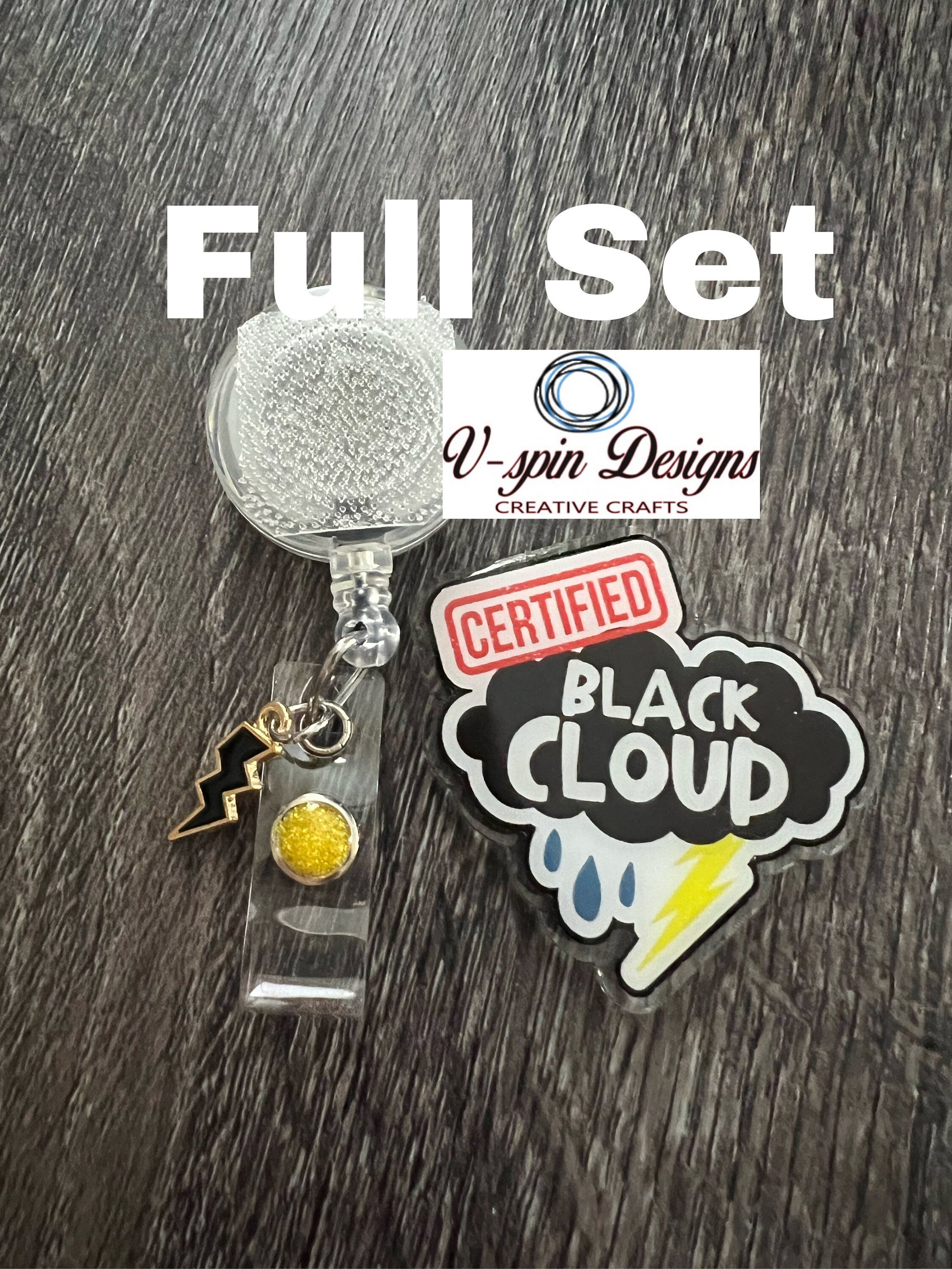 Funny “Certified Black Cloud” badge reel/ID Holder/nurses/teachers/funny badge reels