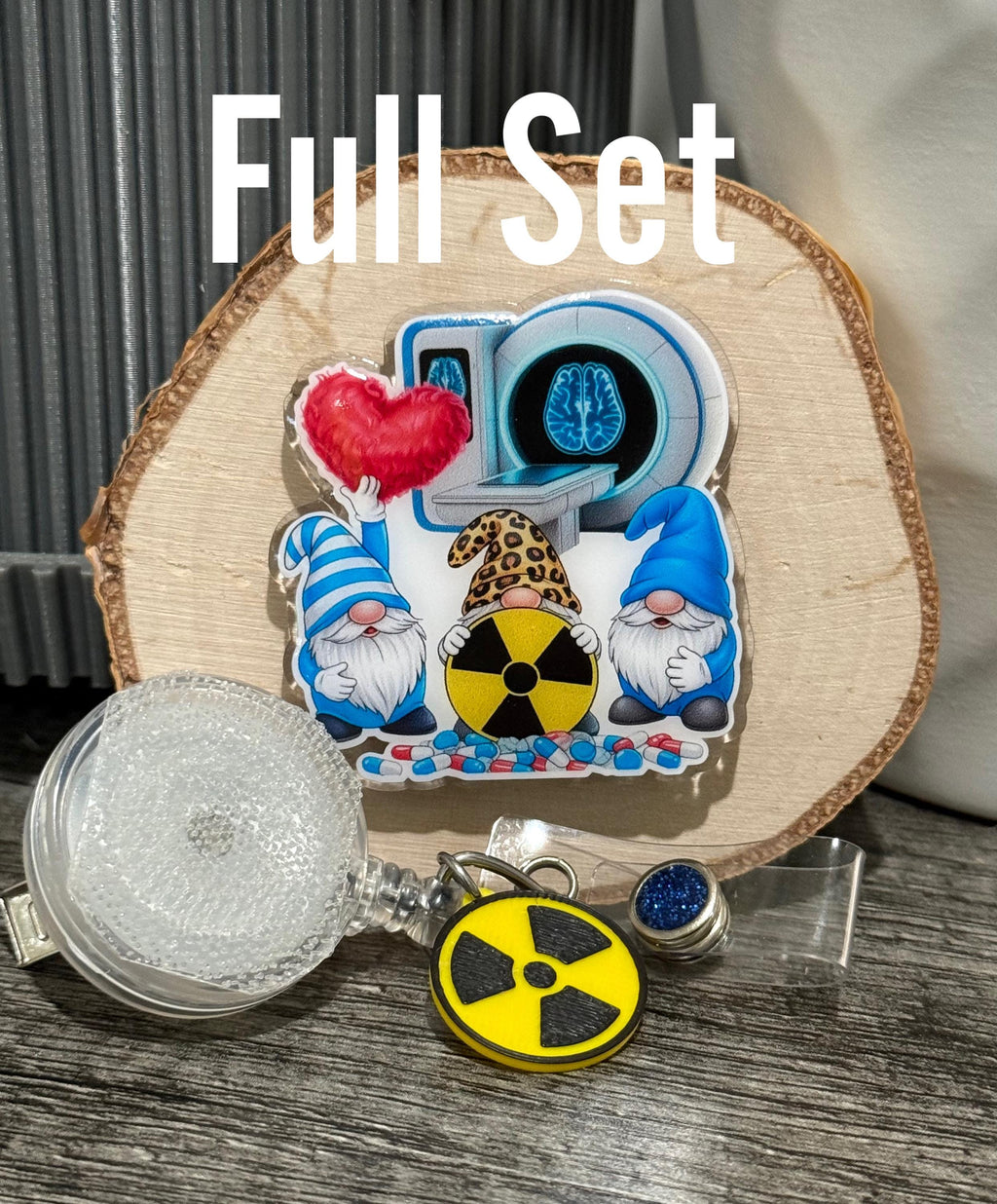 Radiology Gnomes Badge Reel | Retractable Acrylic ID Holder