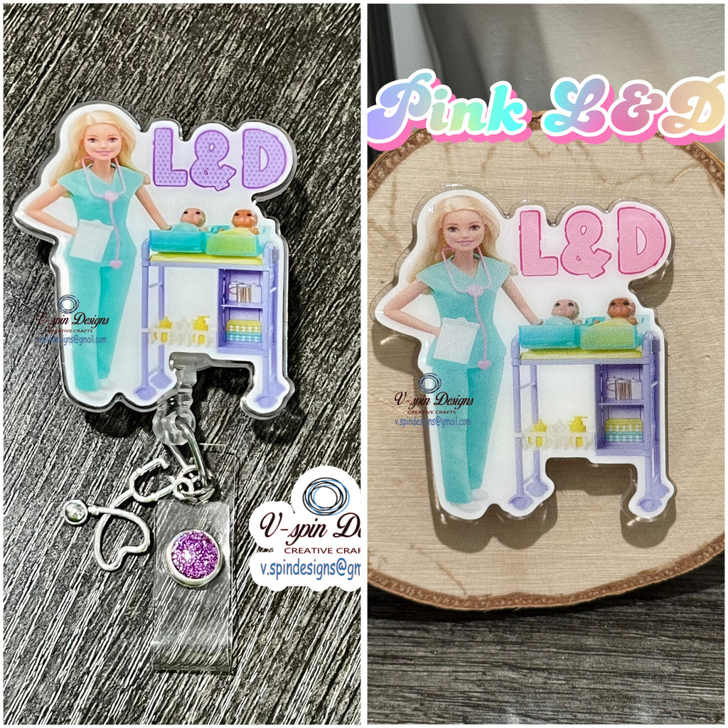 Labor & Delivery Nurse Badge Reel | Retractable Acrylic ID Holder
