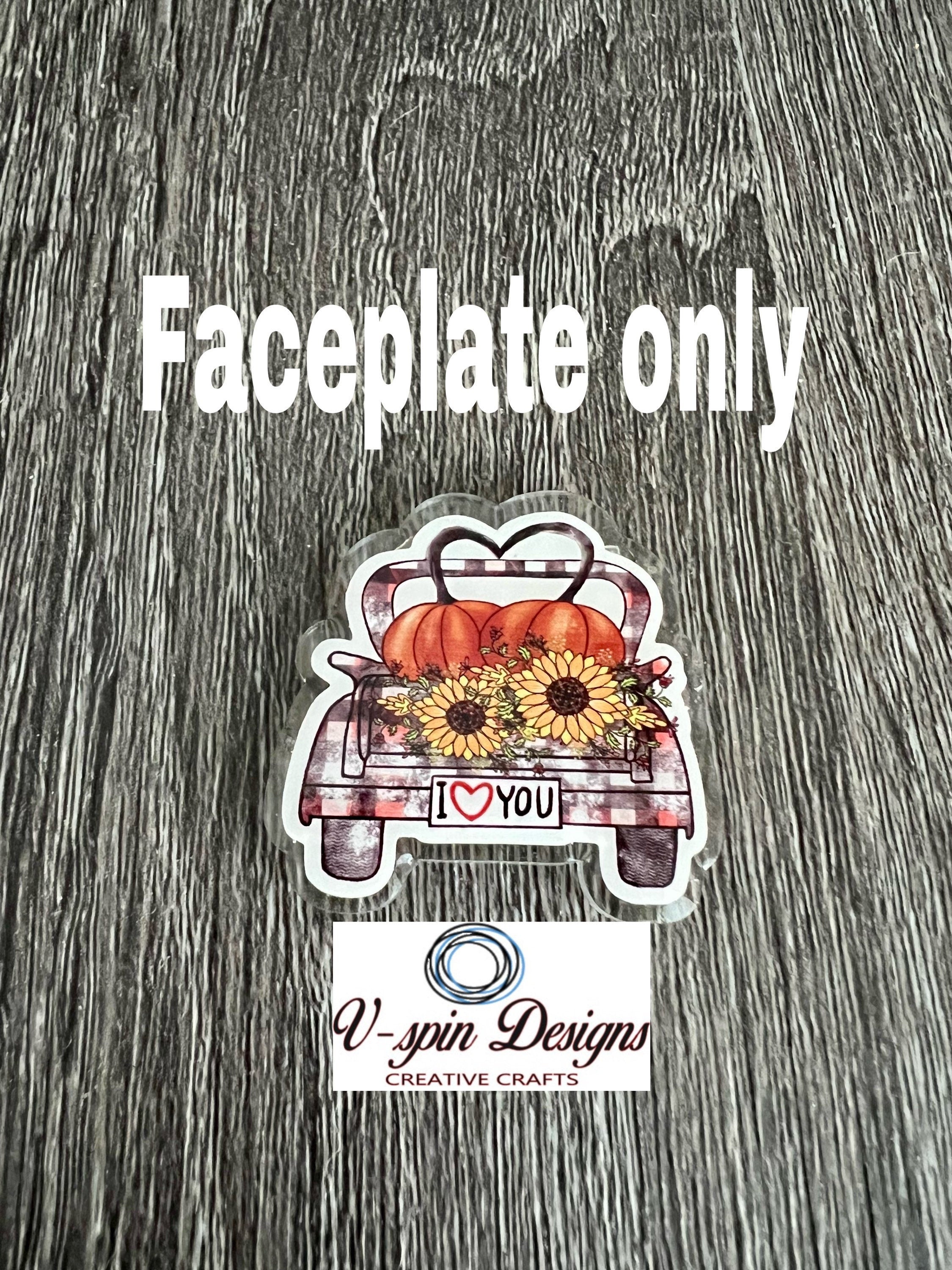 Fall Pumpkin Truck Badge Reel | Retractable Acrylic ID Holder