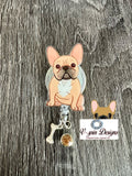 Frenchie Dog Badge Reel | Retractable Acrylic ID Holder for Dog Lovers