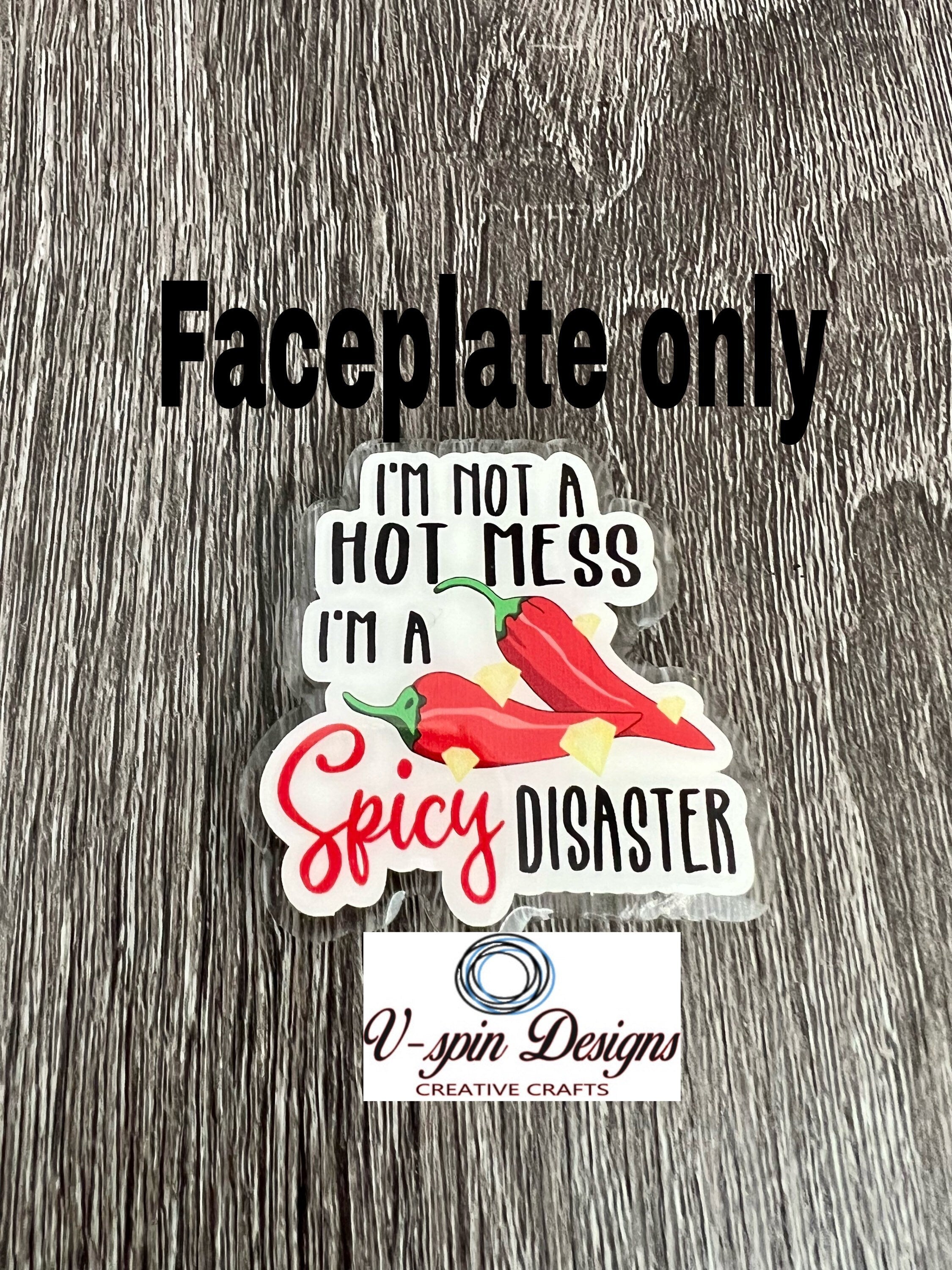 Spicy Disaster Badge Reel: Funny Acrylic ID Holder