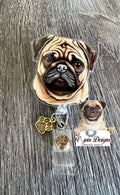 Pug dog retractable badge reel/ID Holder/card holder/dog badge reels/nurses