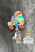 Retro Roller Skates badge reel/ID Holder/nurses/teachers/retro badge reels
