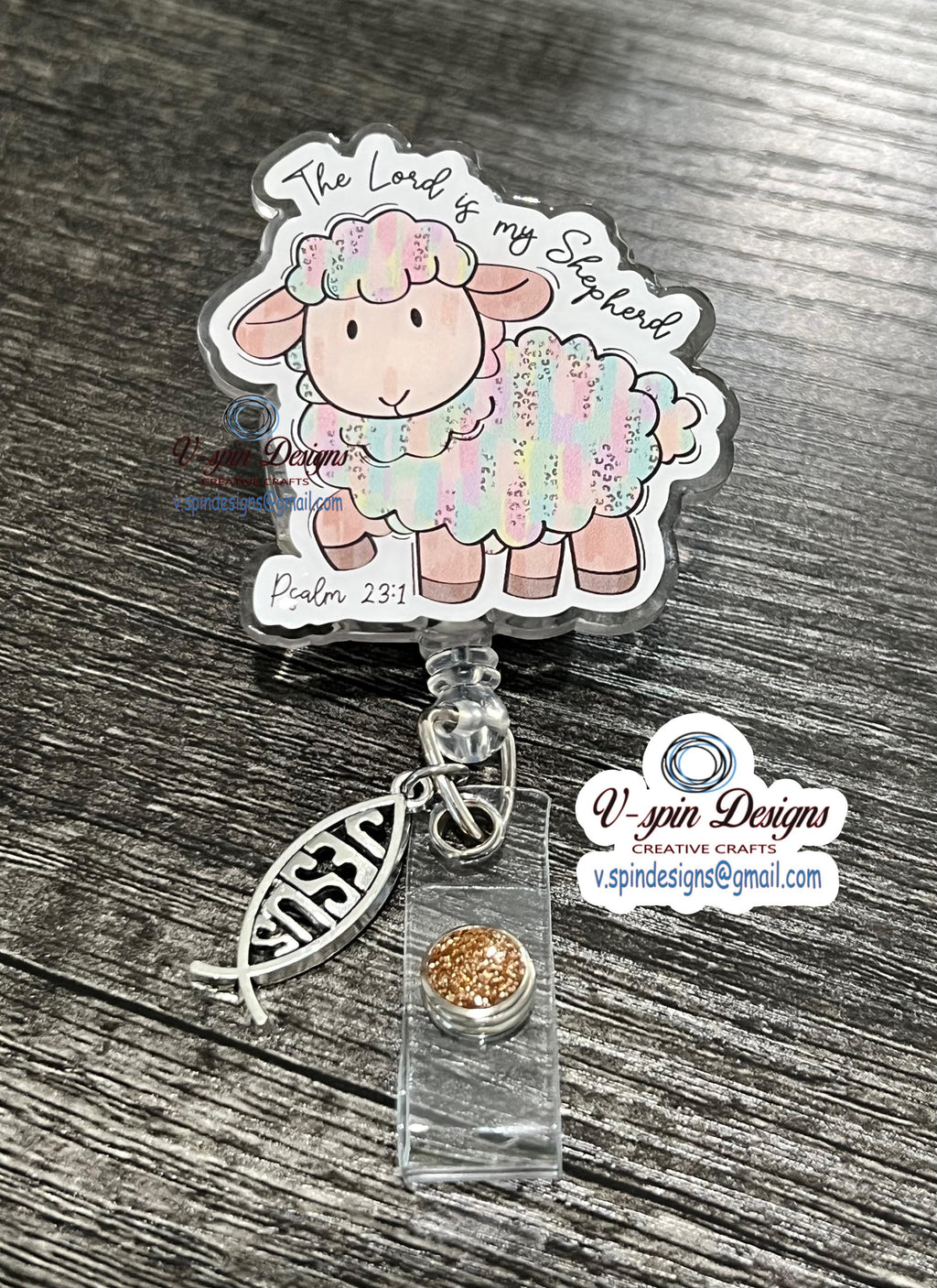 "The Lord Is My Shepherd" Badge Reel | Inspirational Retractable ID Holder