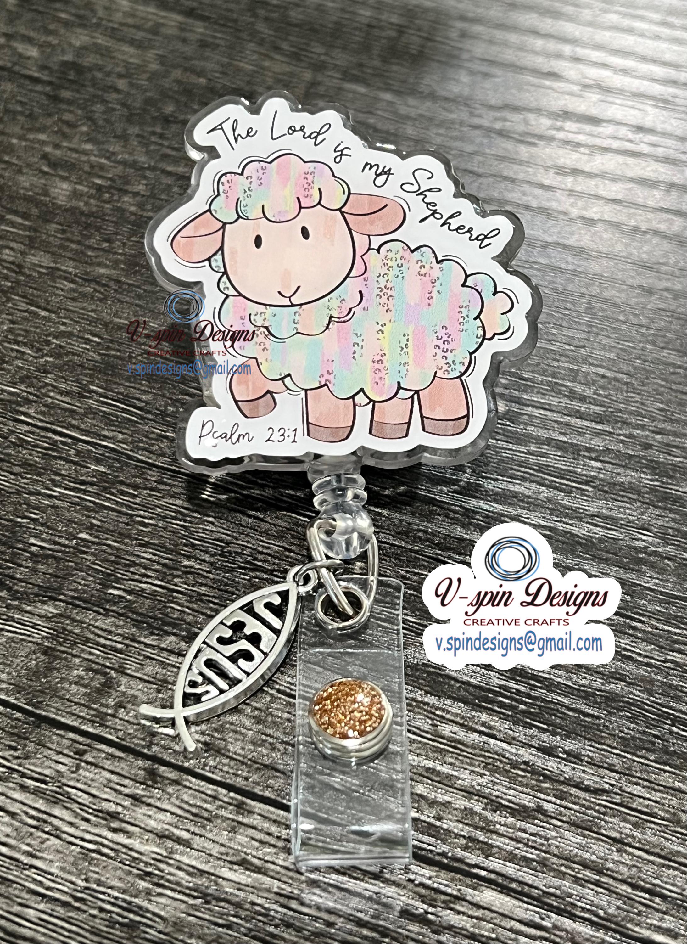 "The Lord Is My Shepherd" Badge Reel | Inspirational Retractable ID Holder