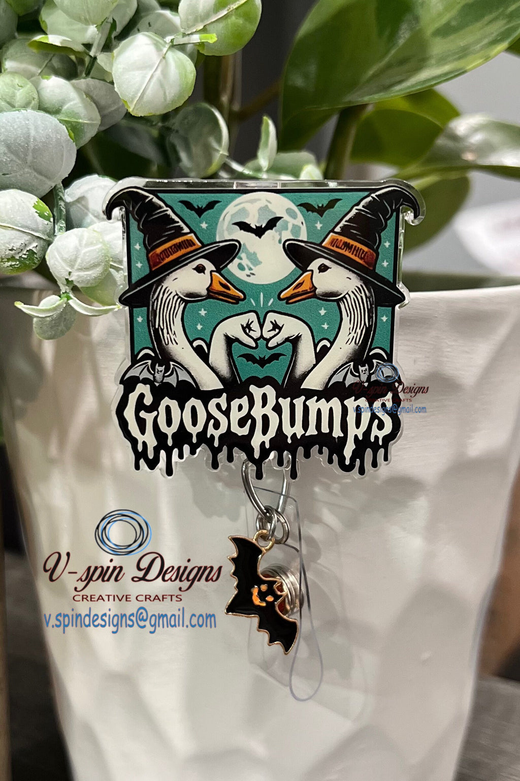 Goosebumps Badge Reel | Halloween Book Lover Retractable Acrylic ID Holder