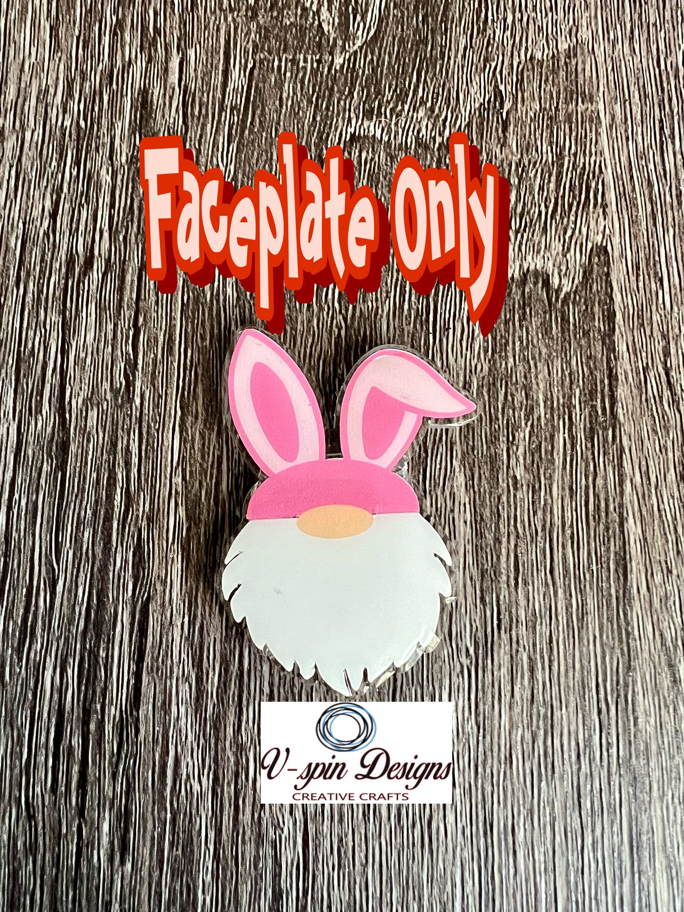 Easter Gnome with Bunny Ears Badge Reel: Acrylic Holiday ID Holder