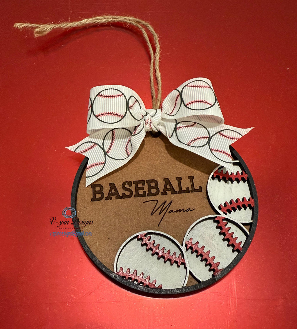 Baseball Mom Christmas Ornament | Handcrafted Wooden Tree Decoration