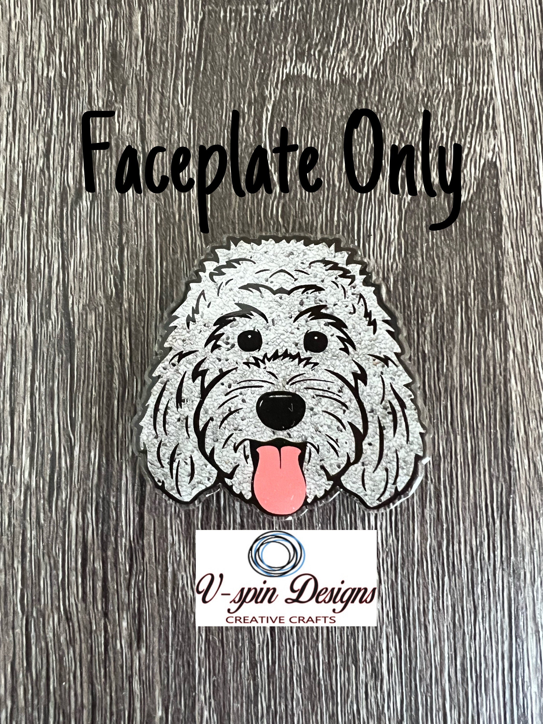 White Doodle Dog Badge Reel | Retractable Acrylic ID Holder for Dog Lovers