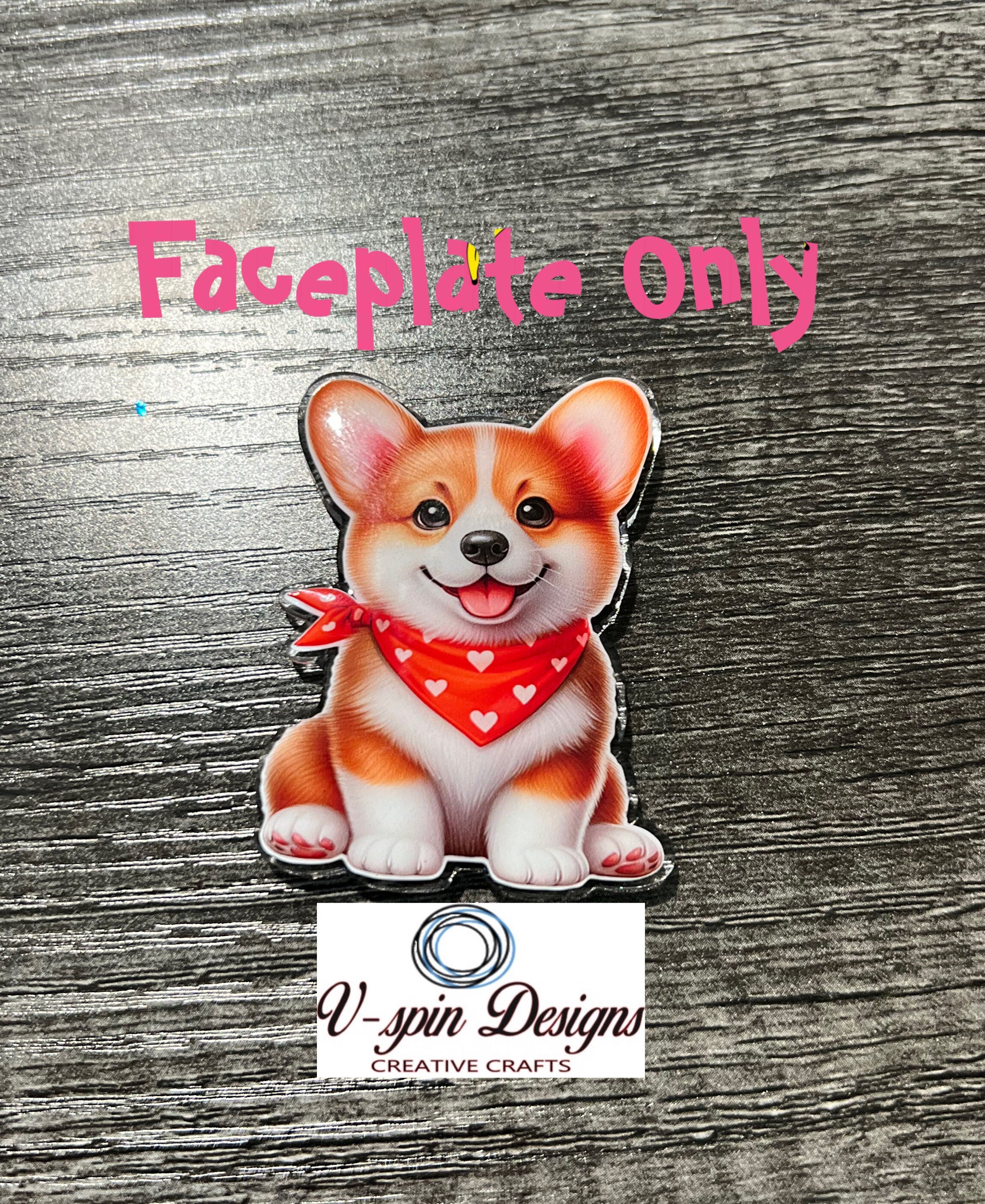 Valentine Corgi Badge Reel | Retractable Acrylic ID Holder