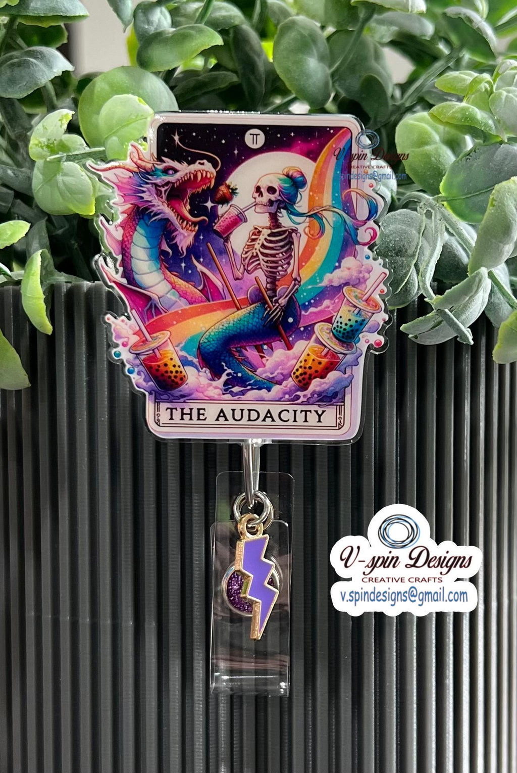 The Audacity Tarot Card Badge reel/ID Holder card holder/nurse/teachers/fun/silly/