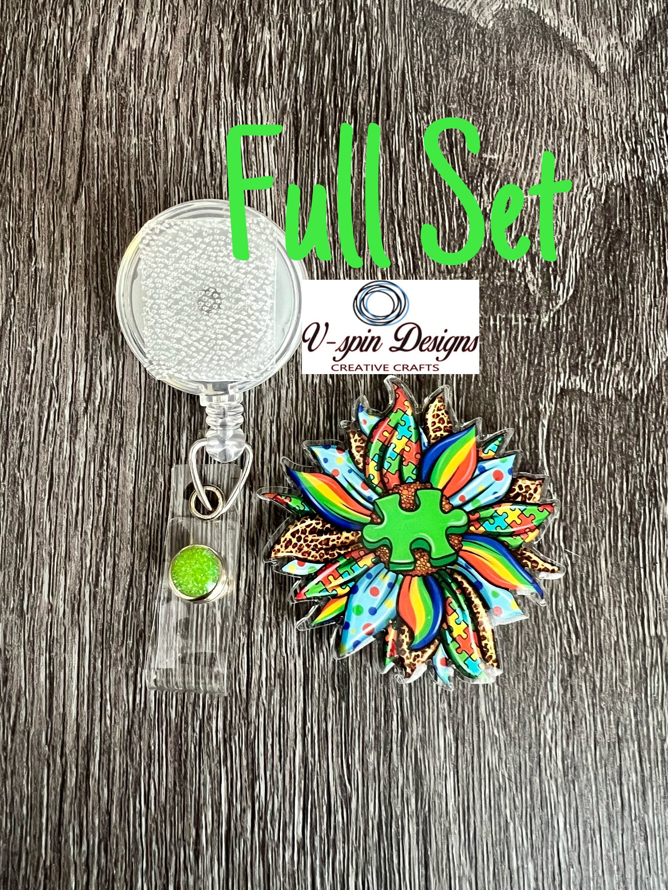 Autism Awareness Sunflower badge reel/ID holder/ card holder/nurses/pediatrics/teachers