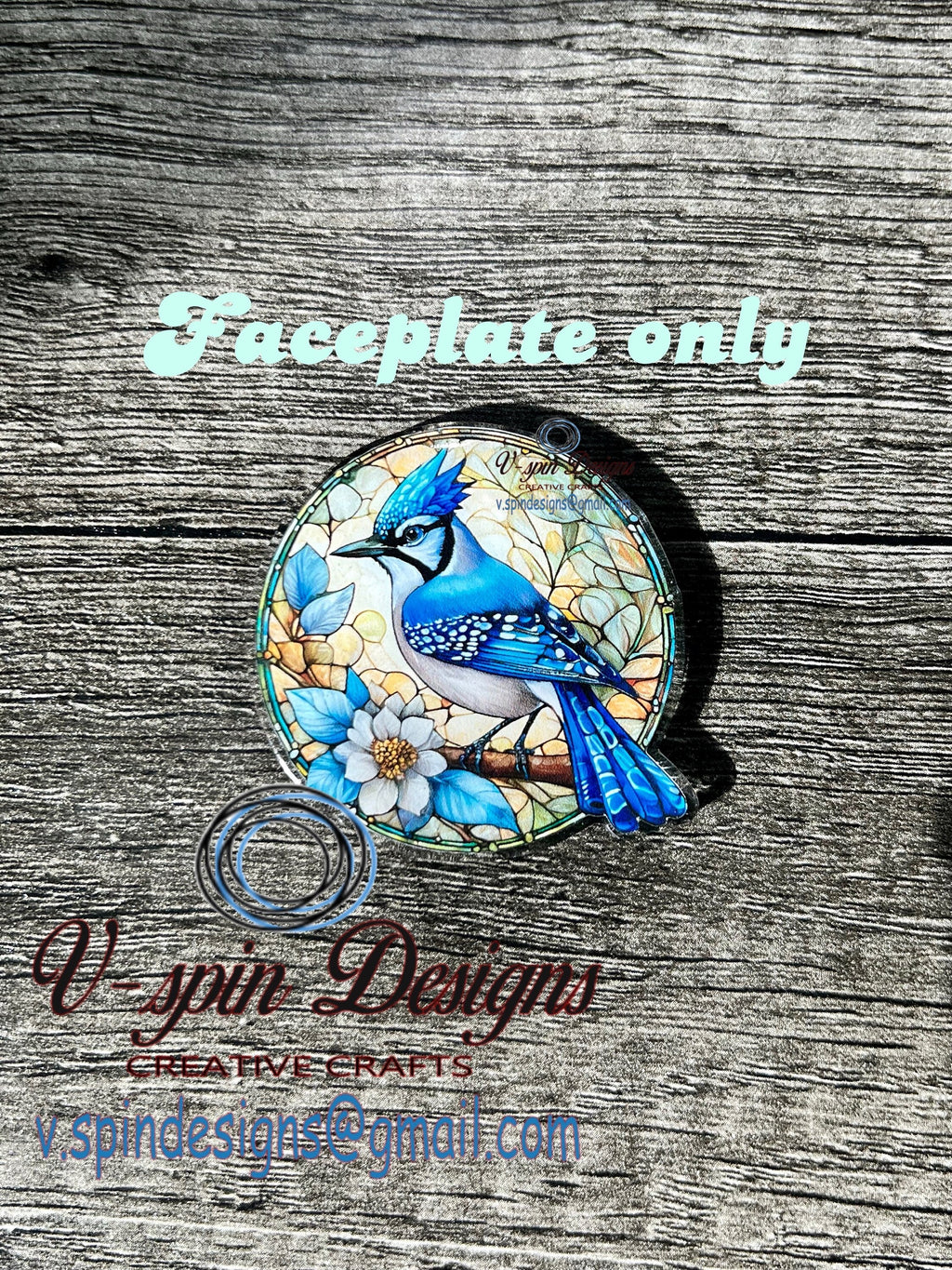 Blue Jay badge reel/ID holder/nurse/card holder/teachers/bird badge reels