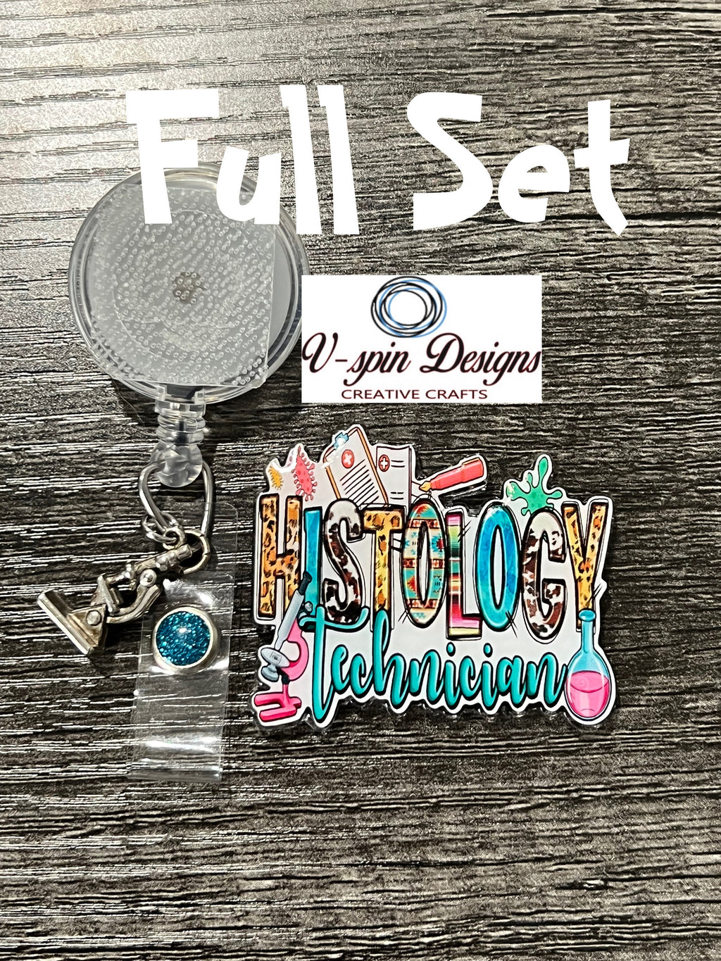 Histology Tech badge reel/ID Holder card holder/nurse/teachers/science badge reels