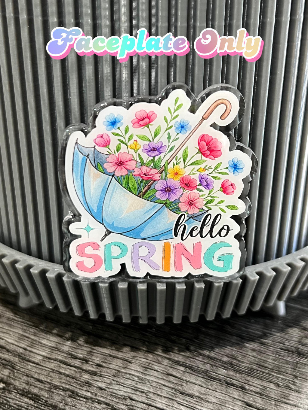 Hello Spring badge reel/ID Holder/nurses/teachers/Umbrella/flowers/badge reel toppers