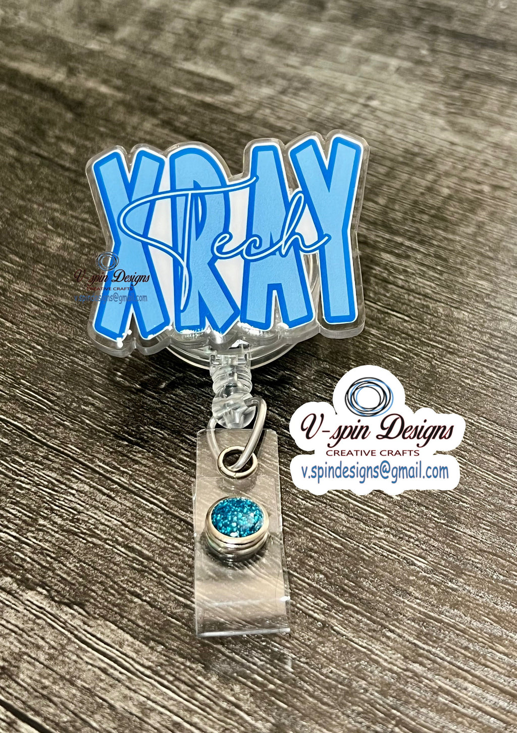 X-Ray Tech Badge Reel | Retractable Acrylic ID Holder for Radiology