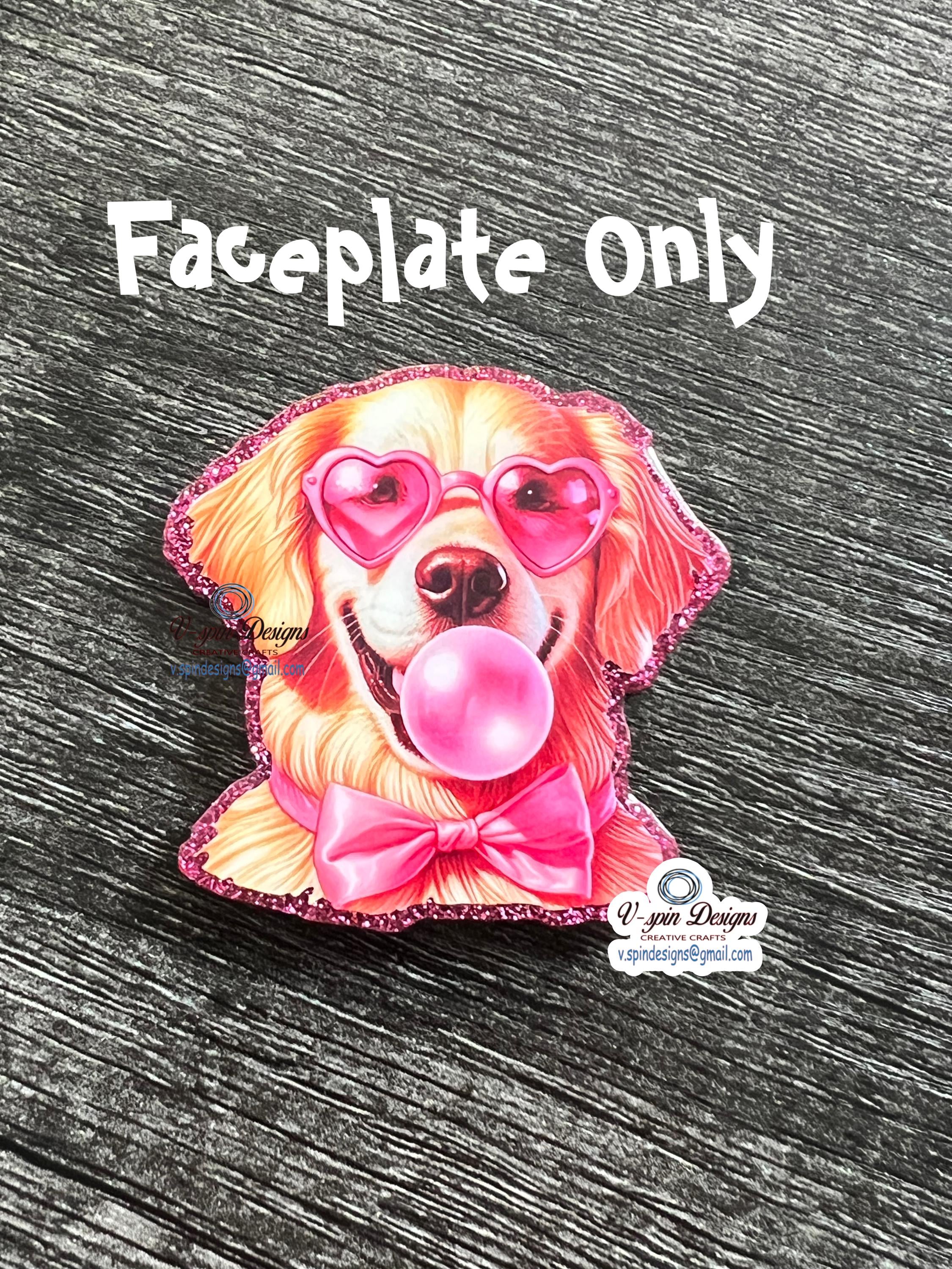 Golden Retriever Bubblegum Badge Reel | Retractable Acrylic ID Holder
