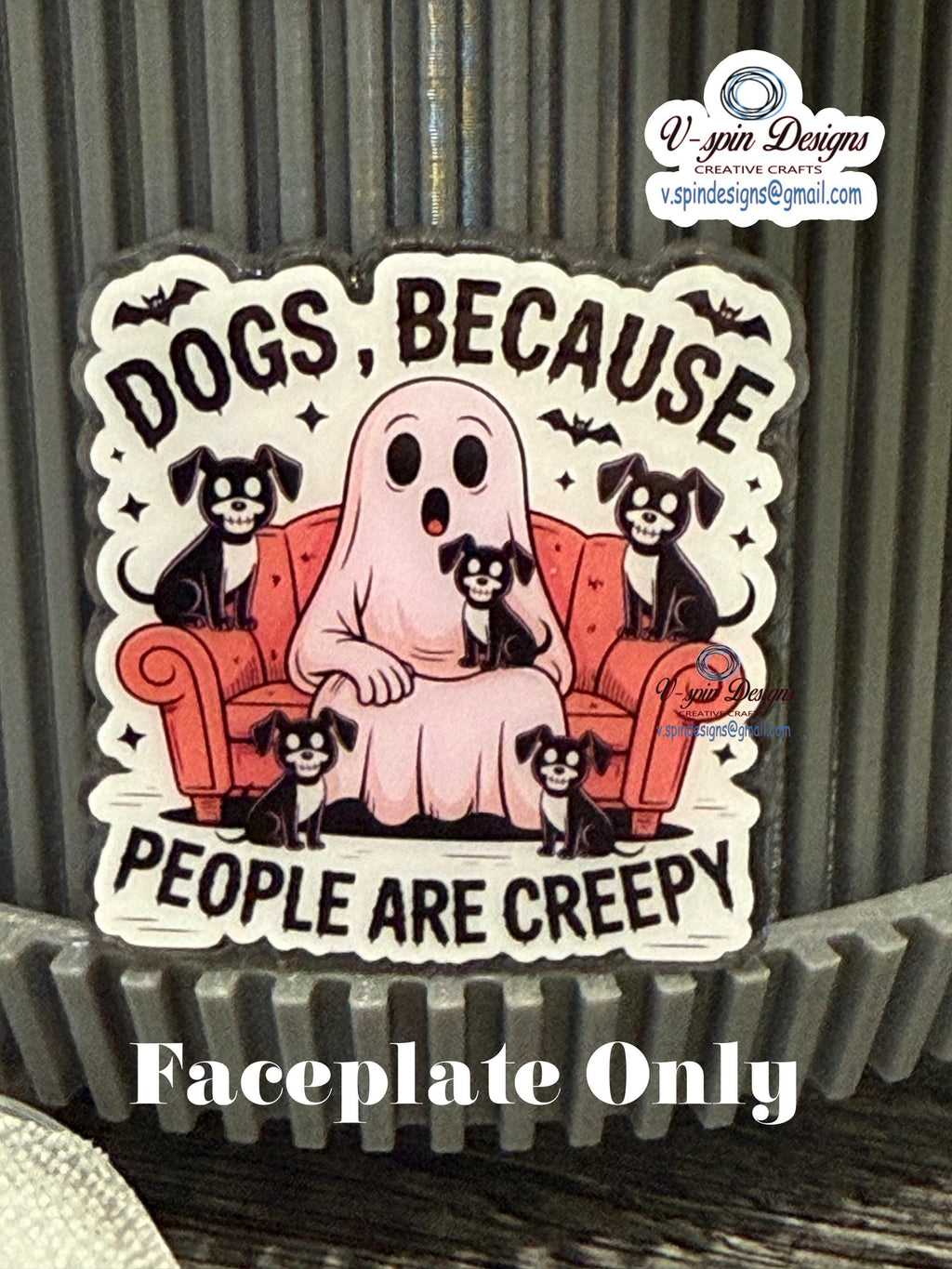 "Dogs Because People Are Creepy" Halloween Badge Reel | Funny Retractable ID Holder