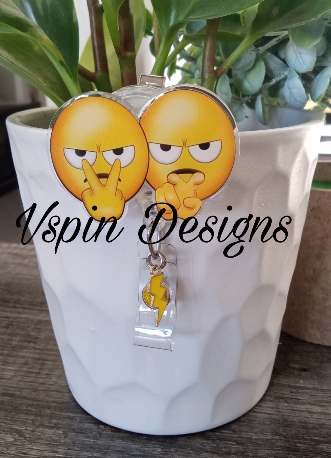 Watching You Emoji Badge reel/ID Holder card holder/nurse/teachers/funny badge reels