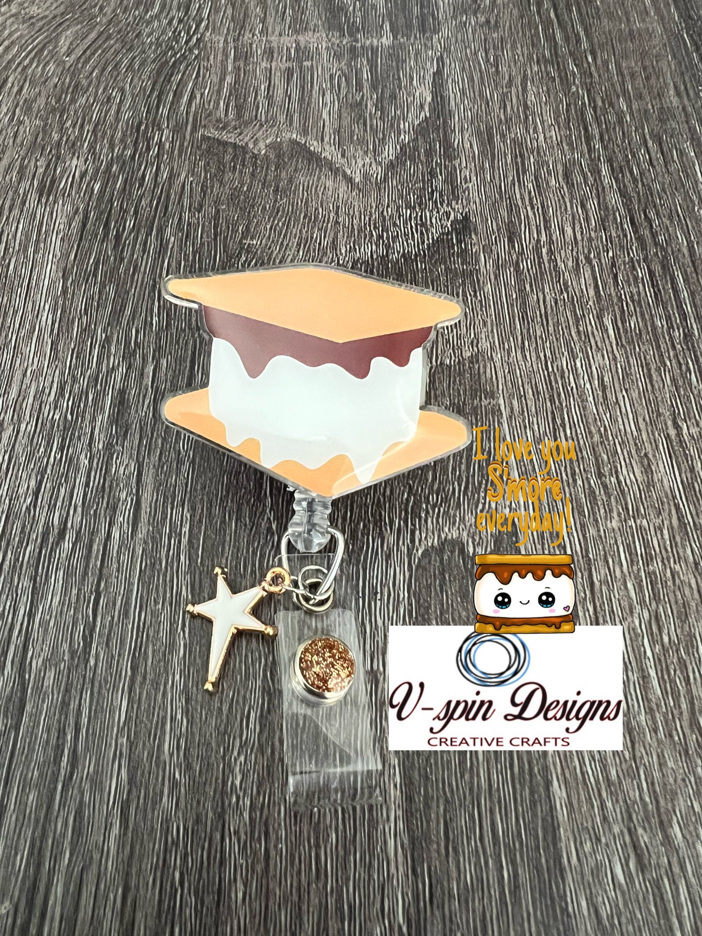 S’mores badge reel/ID Holder/nurses/teachers/summer badge reels