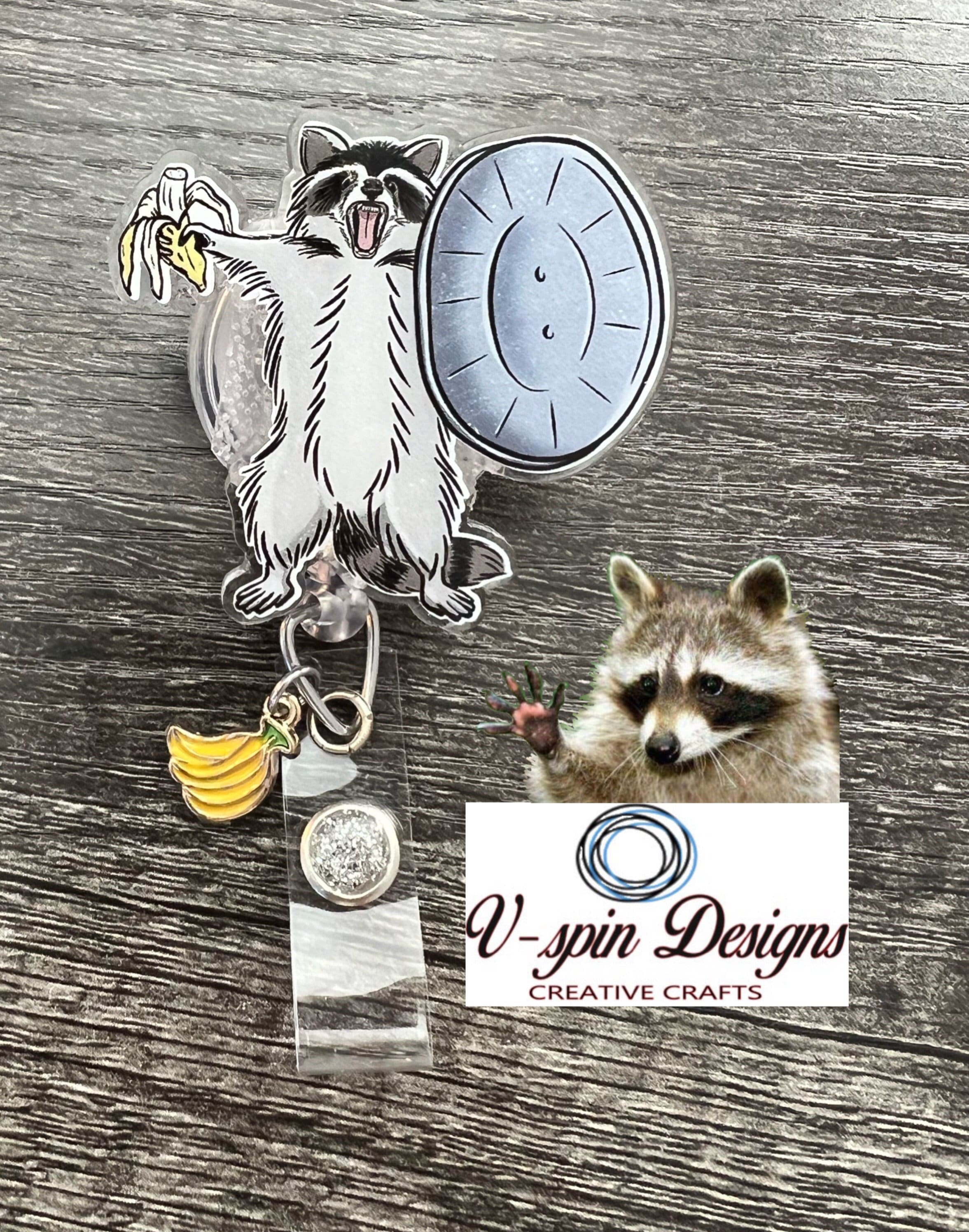 Racoon Warrior Badge reel/ID Holder card holder/nurse/teachers/fun/silly