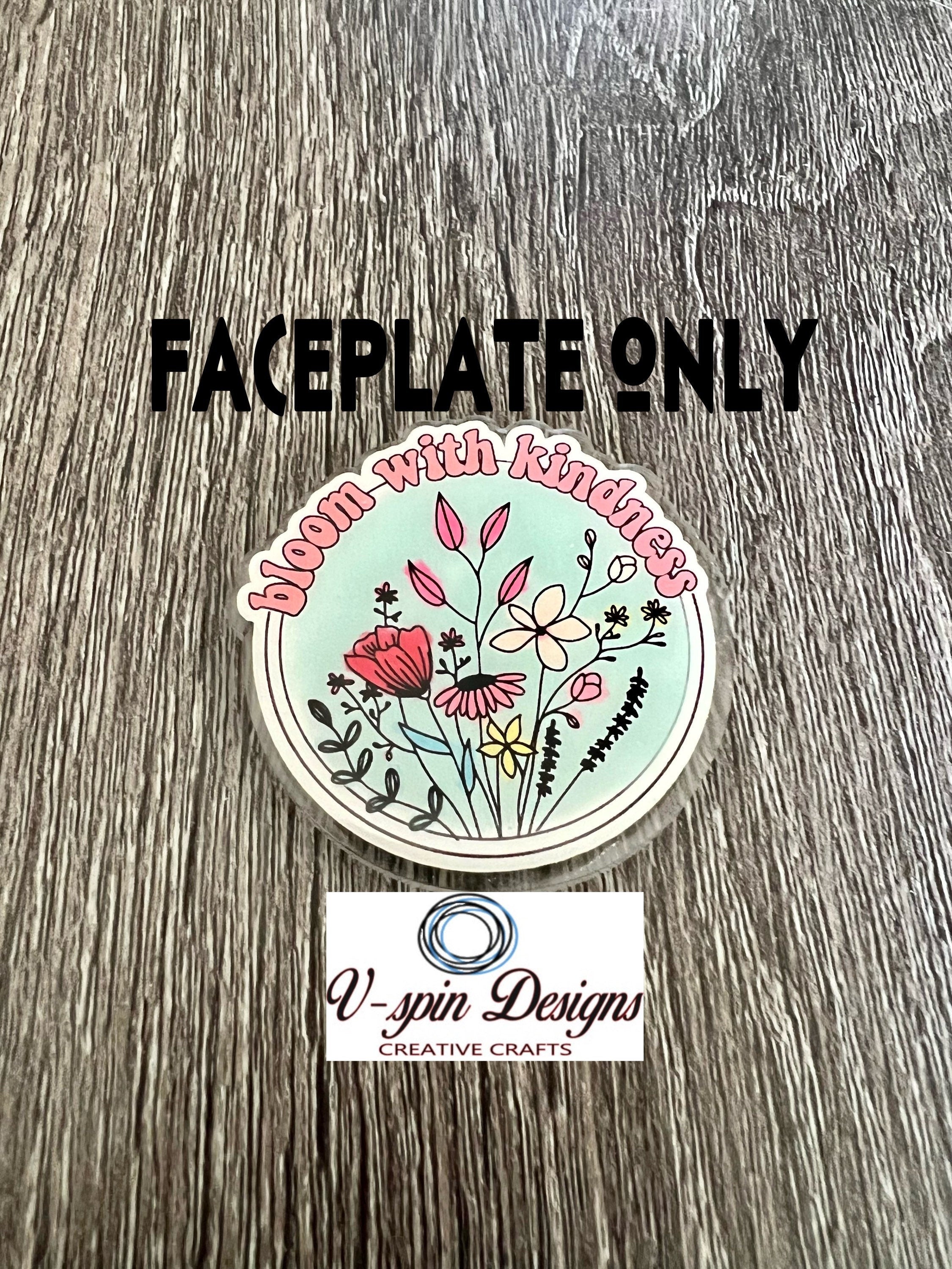 "Bloom with Kindness" Badge Reel | Floral Retractable Acrylic ID Holder
