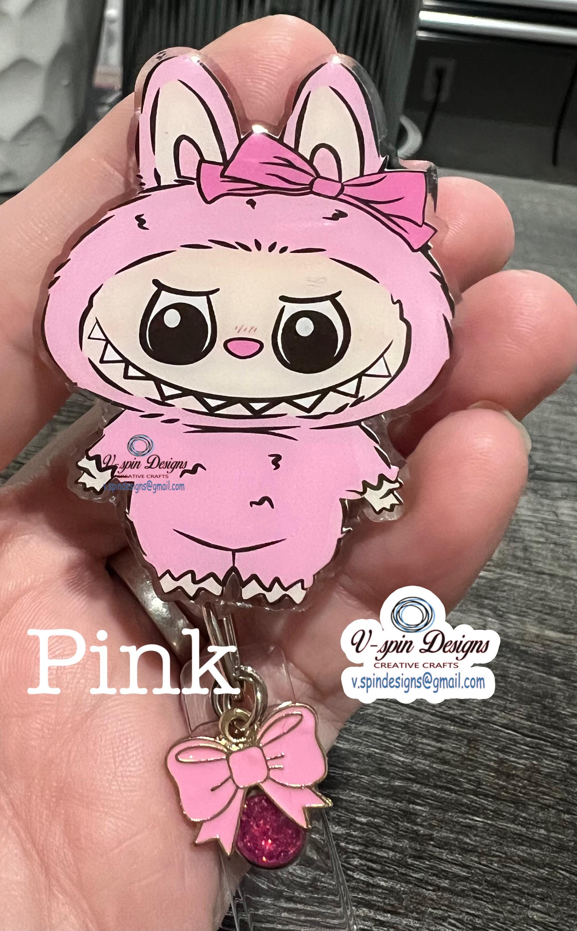 Little Monsters Badge Reel: Acrylic ID Holder with Bow/nurse badge reels/badge reel toppers/gift for nurses