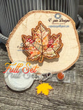 Vintage Patchwork Maple Leaf Badge Reel | Fall Retractable Acrylic ID Holder